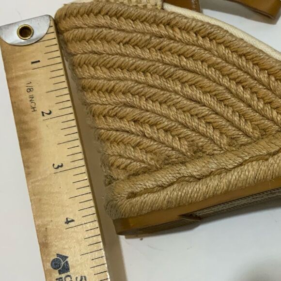 Tory Burch Lucia Lace Wedge Espadrille, Tory Navy white 8.5 M - Picture 8 of 11